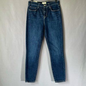 New L'Agence Margot High Rise Skinny Deep Indigo Utica Wash Jean Size 26 Crop